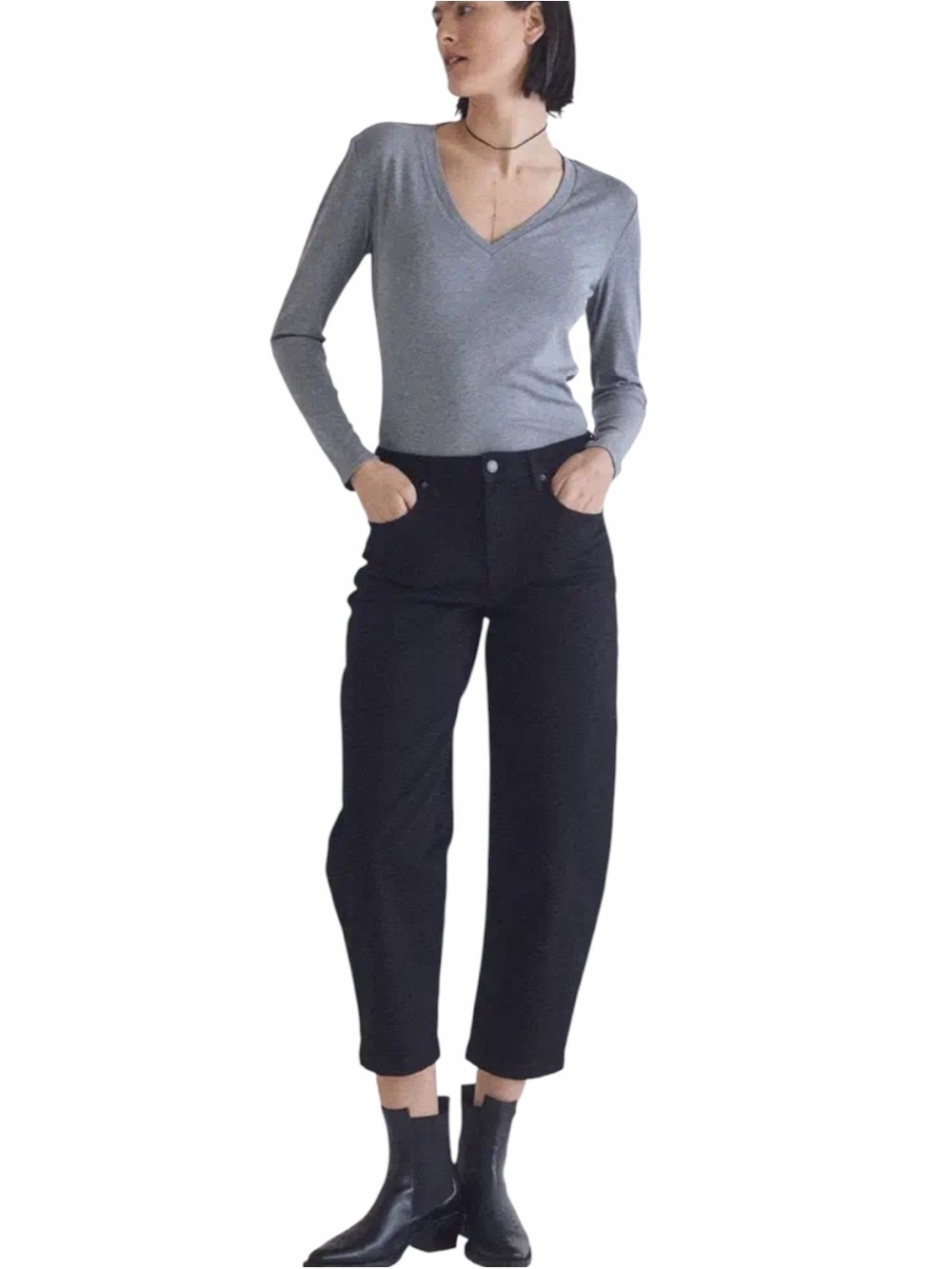 NWT Ruti The Barrel Leg Denim Pants in Black Size 2
